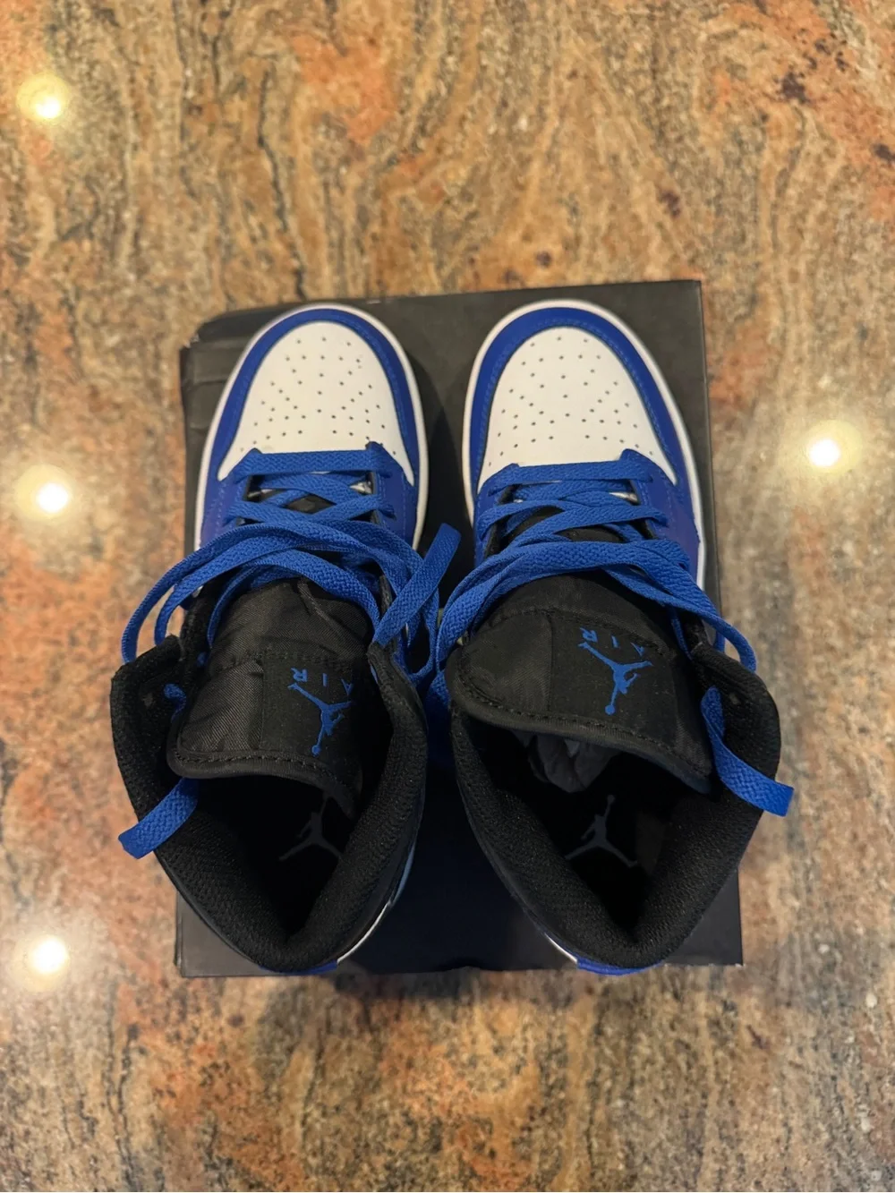 Nike Kids Blue White and Black High-Top Sneakers